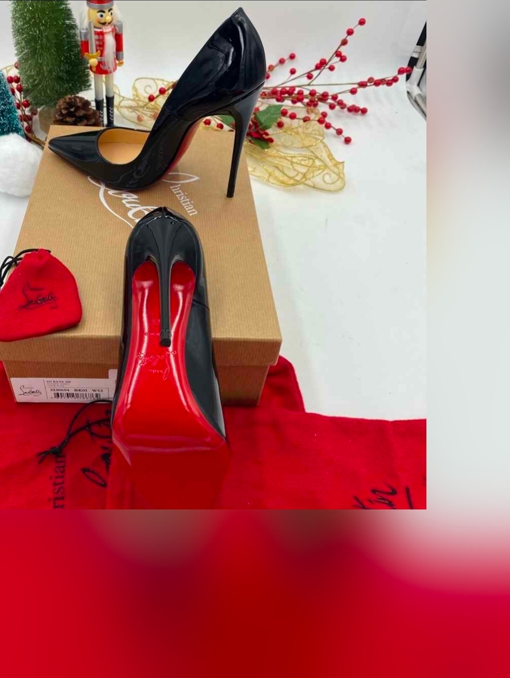 NIB Size 6.5 Christian Louboutin So Kate Black Patent Heels - Picture 4 of 5